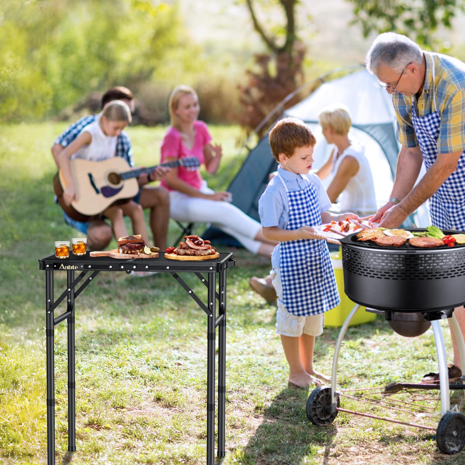 Amazon.com: Anbte Folding Grill Table, Aluminum Camping Table